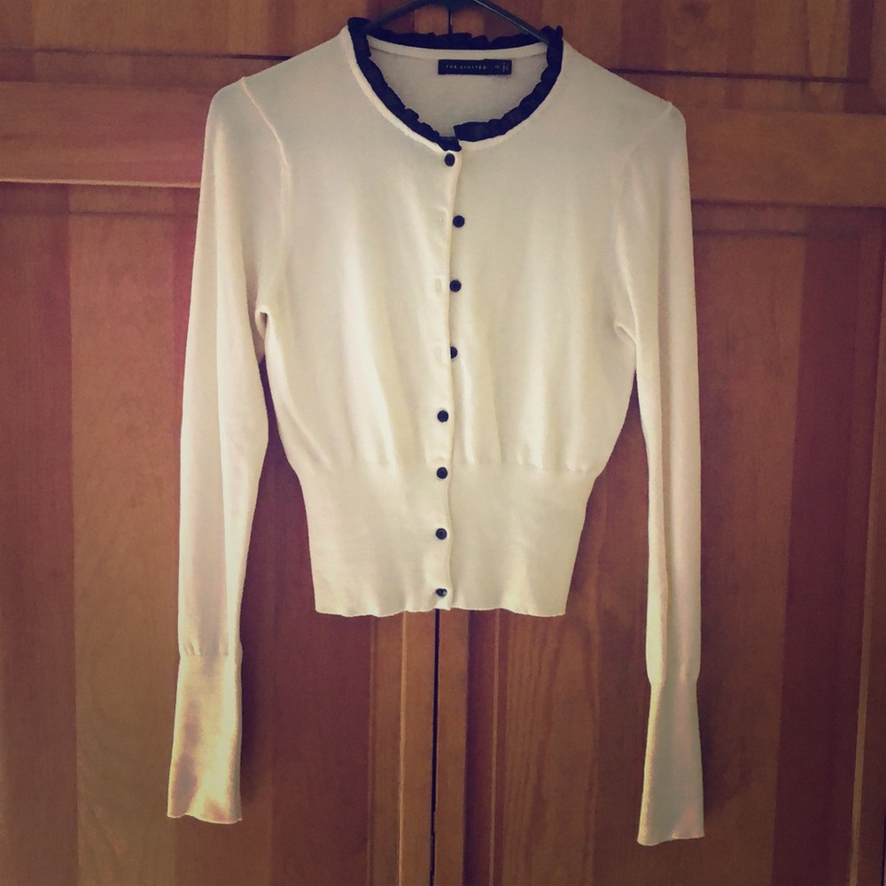 Cream and black sweater